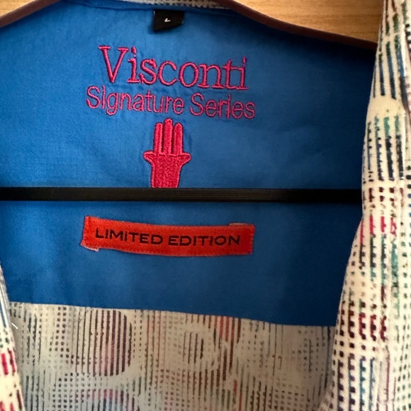 Visconti Limited Edition Signature Series Multi-Color Mens Shirt Size Large - Picture 5 of 7